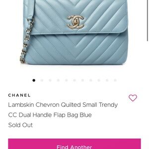 Chanel Blue Chevron Quilted Flap Bag